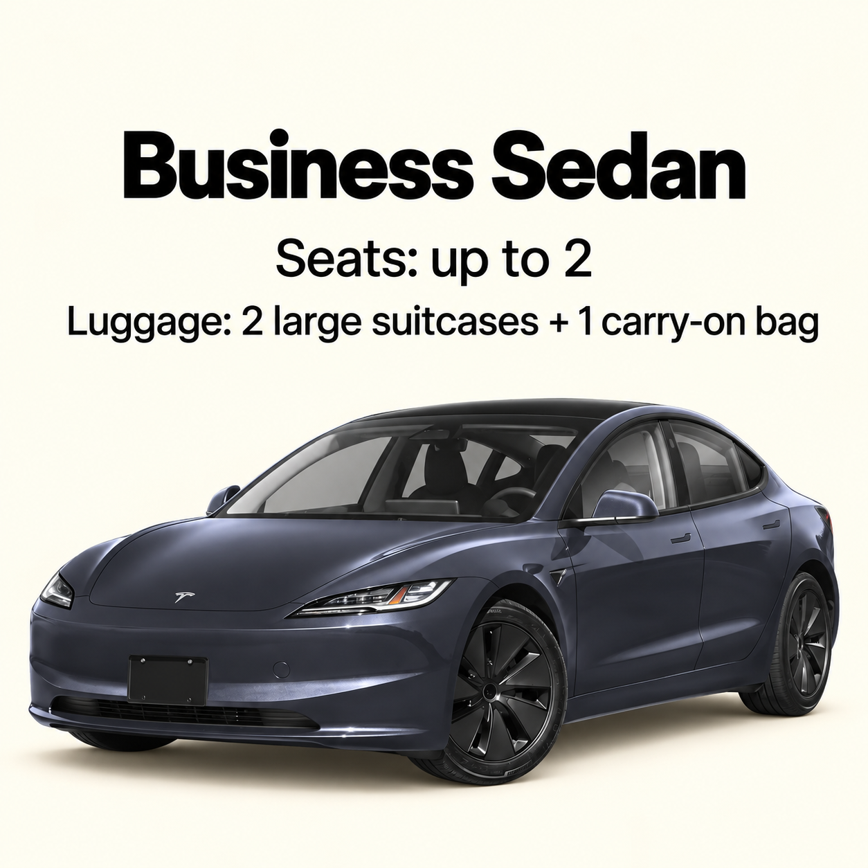 Business Sedan – Tesla Model 3 or similar